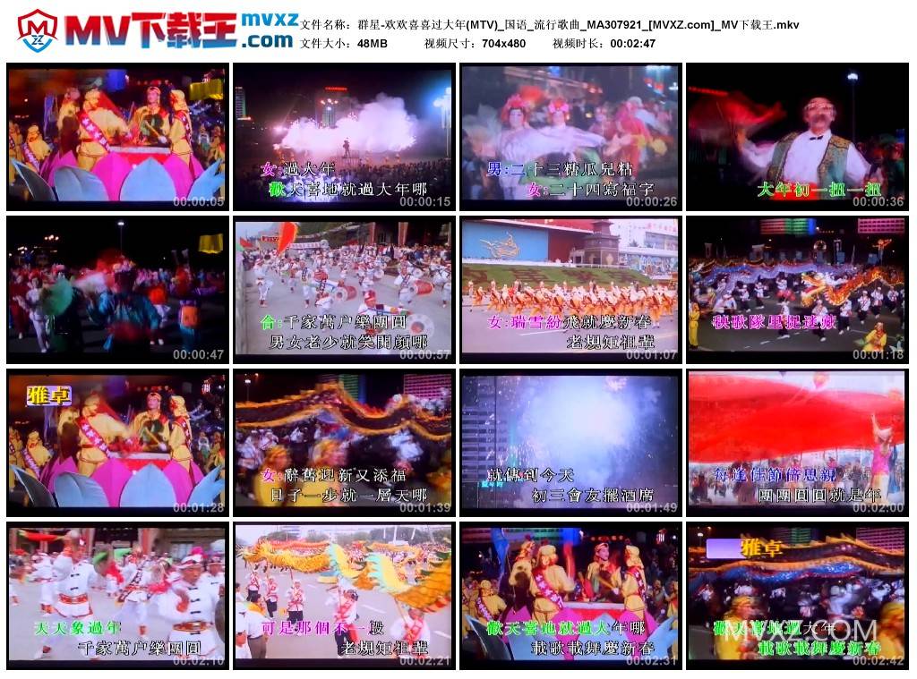 群星-欢欢喜喜过大年(MTV)_国语_流行歌曲_MA307921